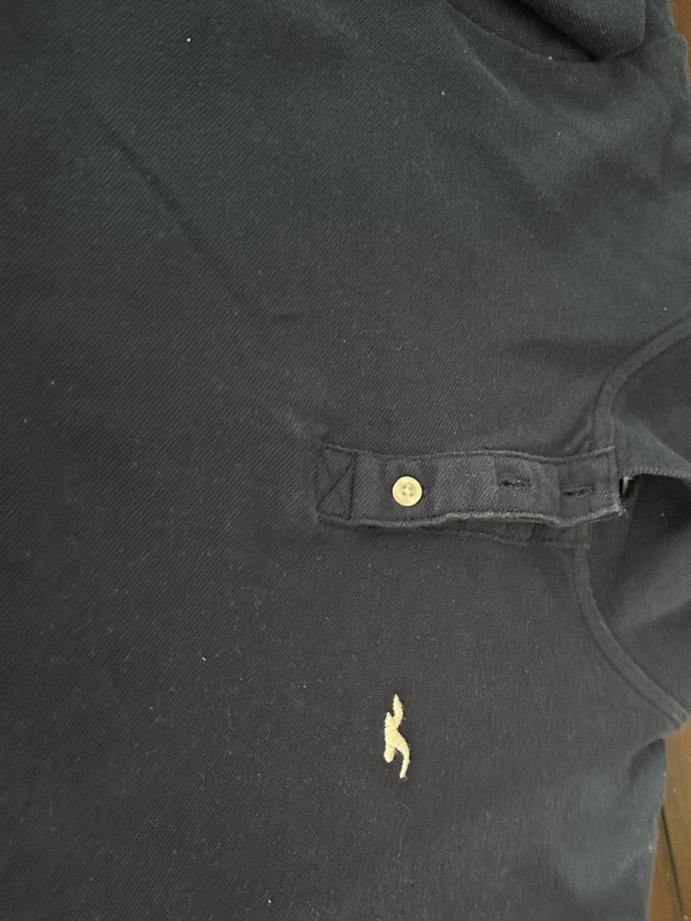 Hollister Navy Crewneck Sweater with Button Placket